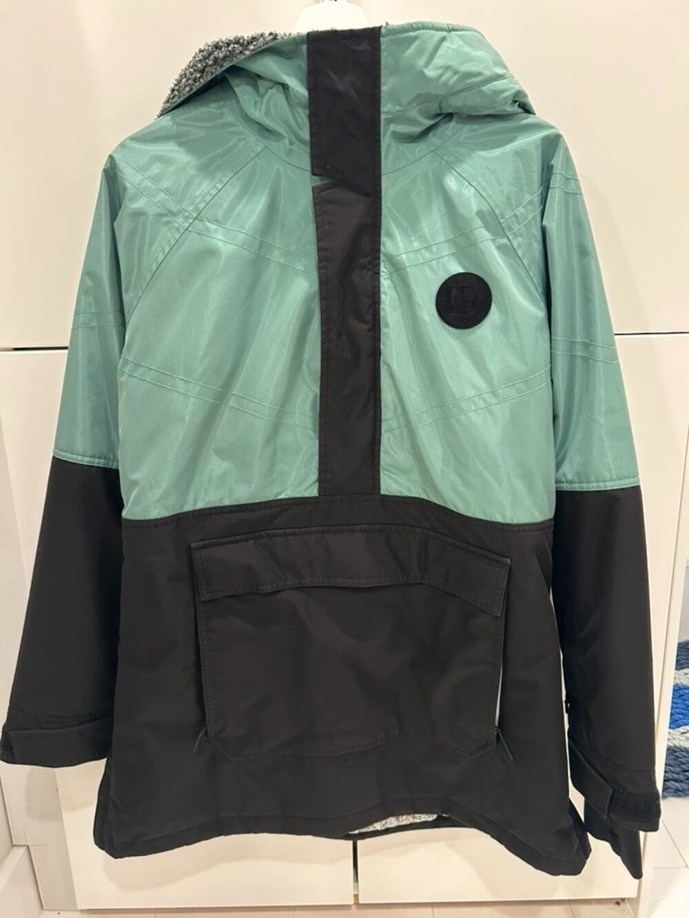 Burton Chuteout Anorak Womens S Green Black Snowboard Ski Jacket Thermolite